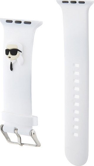 Rrip ore Karl Lagerfeld Karl Head NFT për Apple Watch, 38/40mm, silikon, i bardhë