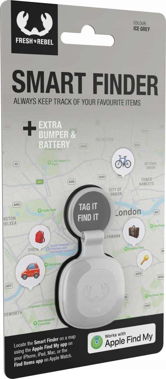 Tag gjurmues Fresh N Rebel Smart Finder, GPS, IP67, gri