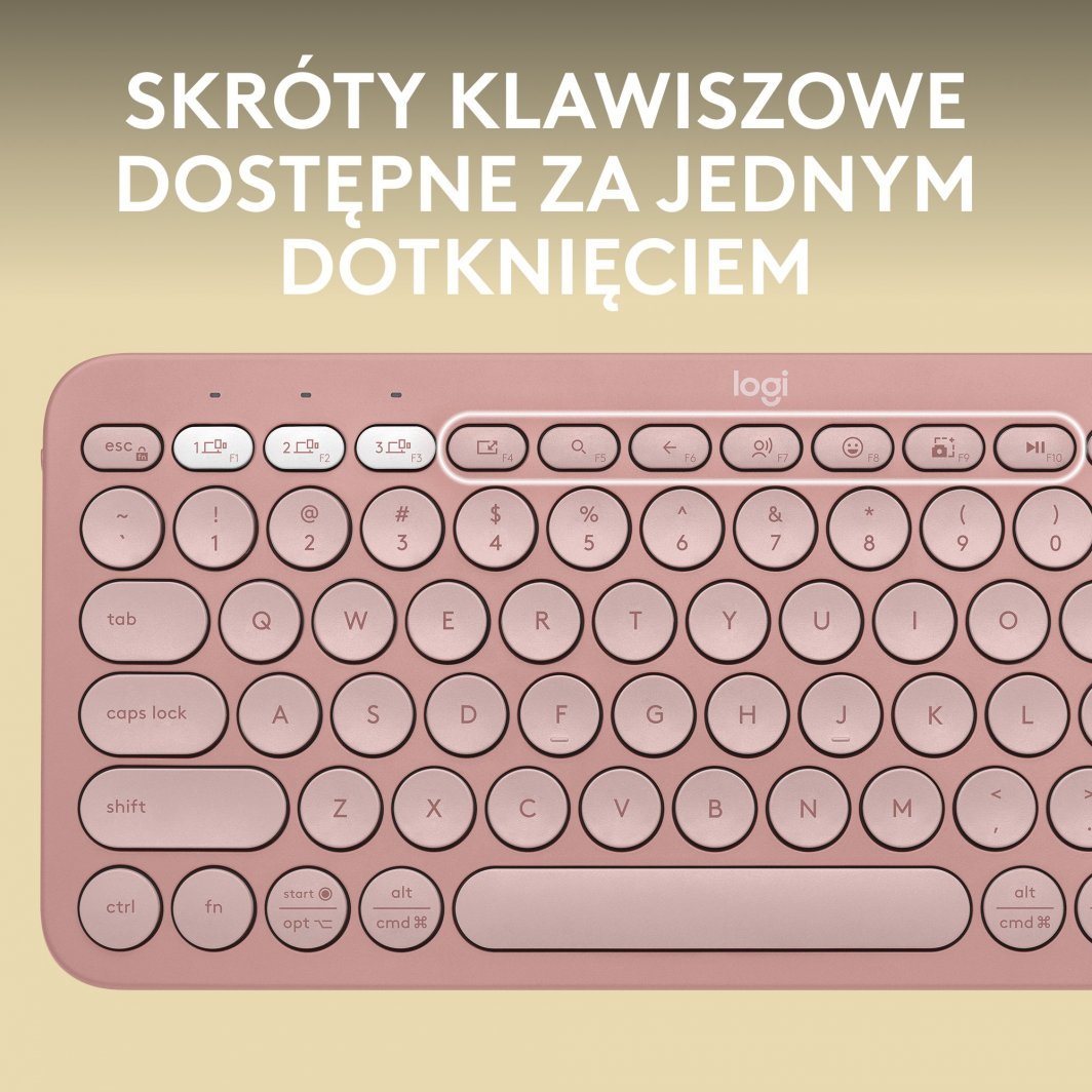 Tastierë Logitech Pebble, wireless, US INTL, rozë