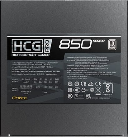 Burim energjie Antec HCG850 PRO Platinum 0-761345-20009-7 ATX 3.0, 850W