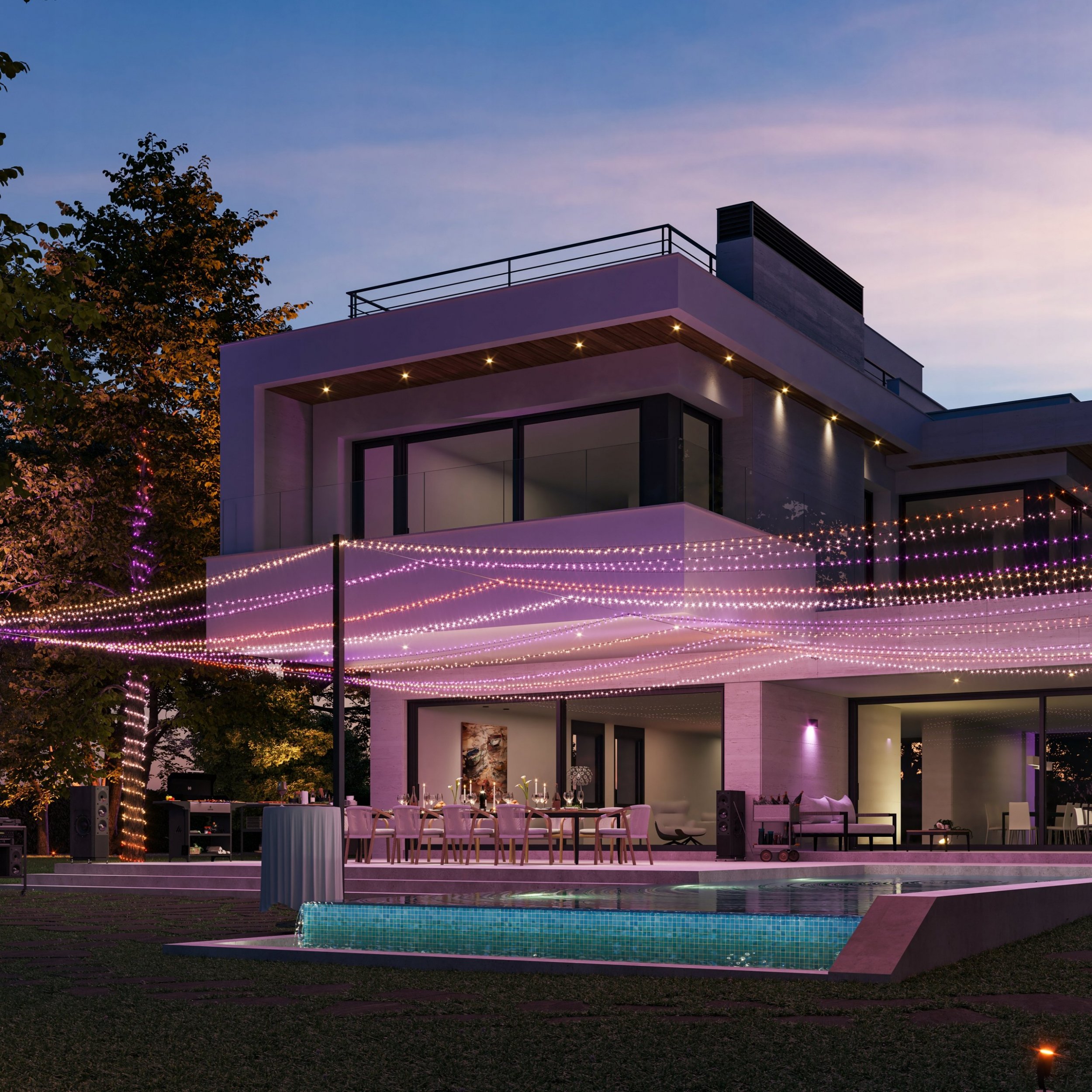 Shirit LED Philips Hue Festavia, 40m, smart, shumëngjyrësh
