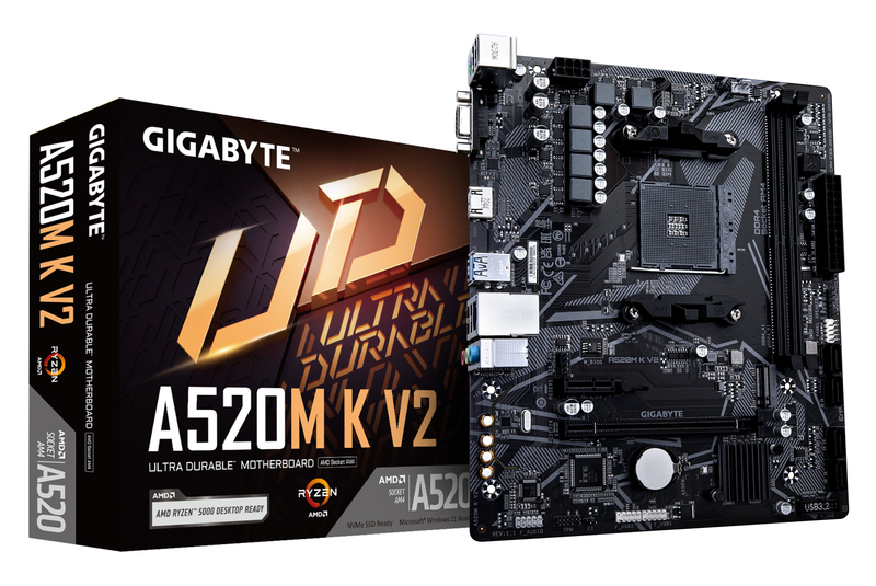 Pllakë amë Gigabyte A520M K V2 AMD - DDR4, AM4, mATX