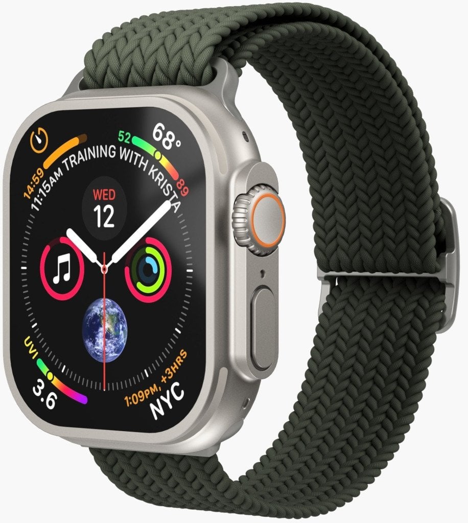 Rrip ore Vonmählen Woven Loop, për Apple Watch 40 41 42mm, najlon, i gjelbër