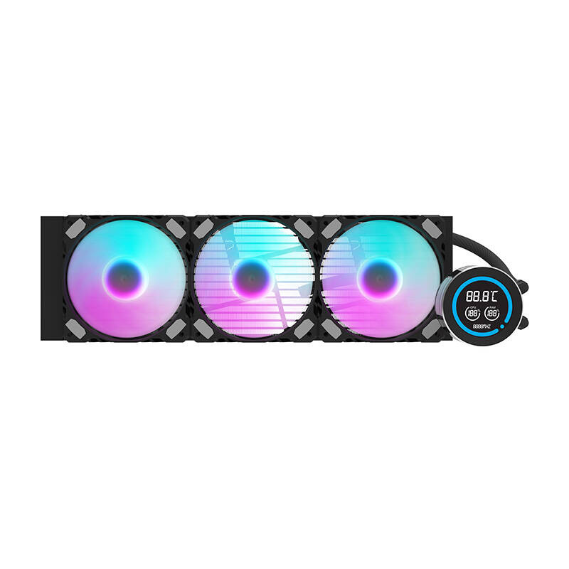 Ftohës uji CPU DarkFlash DN360D, 360mm AIO, ARGB, ekran LCD, i zi 2