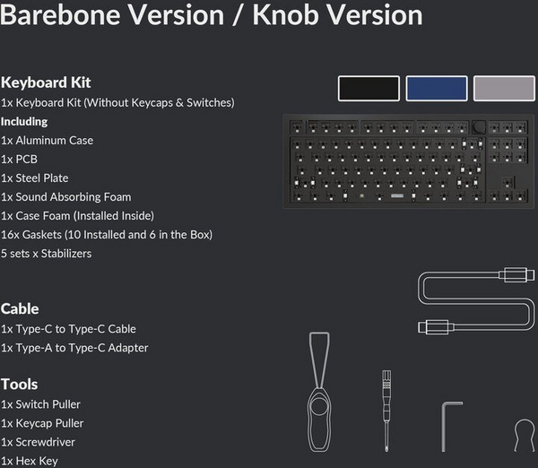 [OUTLET] Tastierë Keychron Q3, Barebone, e hirtë