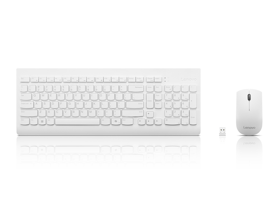 Set tastierë + maus Lenovo 510, wireless, 2.4Ghz, i bardhë
