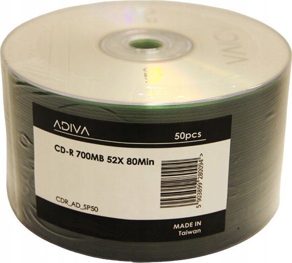 Disqe Adiva CD R, 700MB, 52x, spindle 50 copë