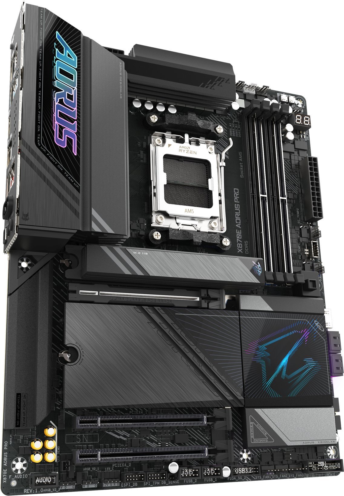 Мајчинборд GIGABYTE X870E AORUS PRO, AMD Ryzen 9000, DDR5, безжична мрежа 7, црна