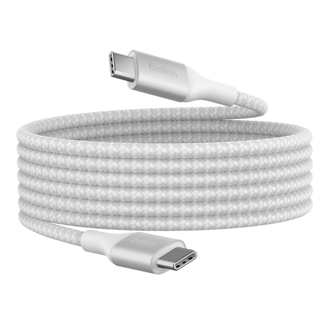 Kabllo USB-C Belkin BoostCharge, 240W, 6.6', e bardhë