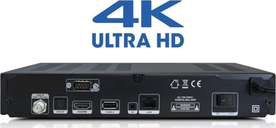 Marrës satelitor CryptoBox AB 800UHD, 4K UHD, USB multimedial, i zi