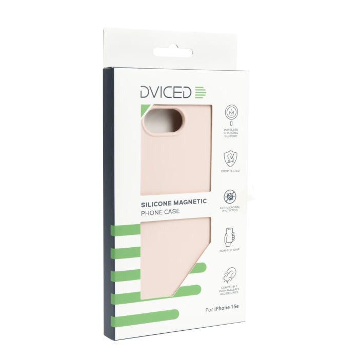 Dviced Silicone Magnetic iPhone 16e Case, Pink
