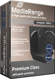 Kuti disqesh MediaRange BOX35-4, për 4 disqe, DVD CD, e zezë