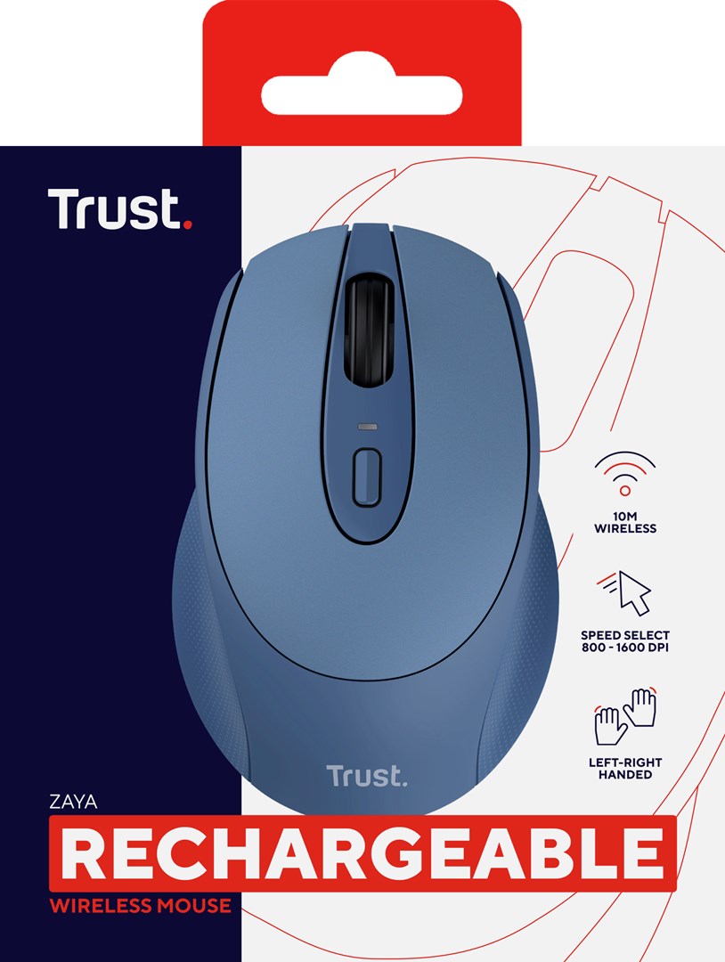 Maus pa tela Trust Zaya, optik, 1600 DPI, blu