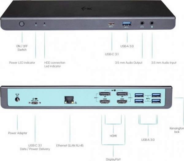 Replikator universal I-TEC USB-C (CADUAL4KDOCKPDA), 85W 
