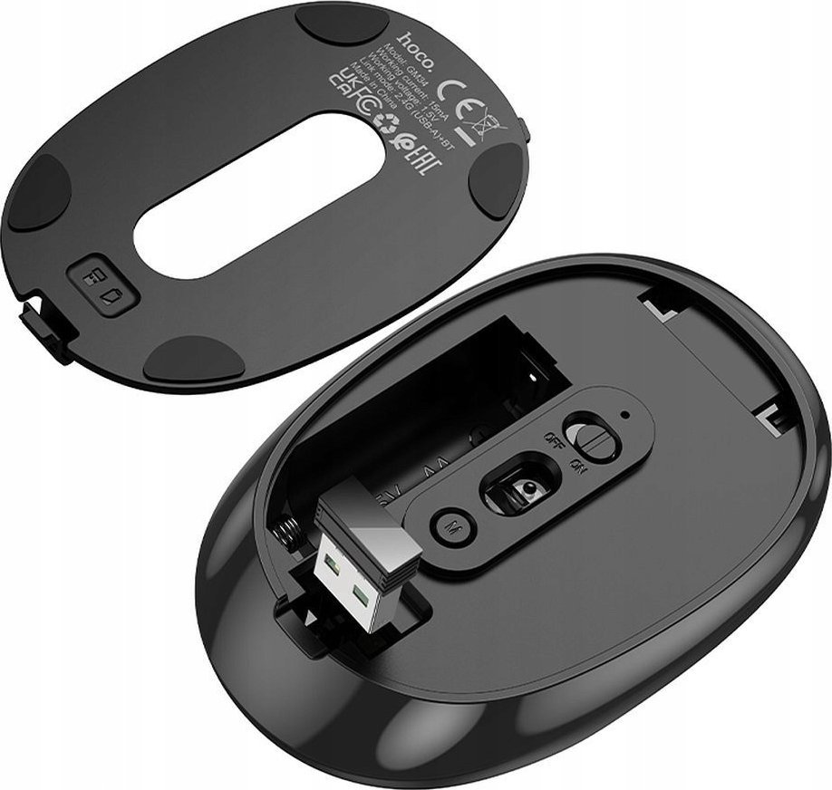 Maus wireless Hoco GM34, dual mode 2.4G Bluetooth, 1600DPI, i zi
