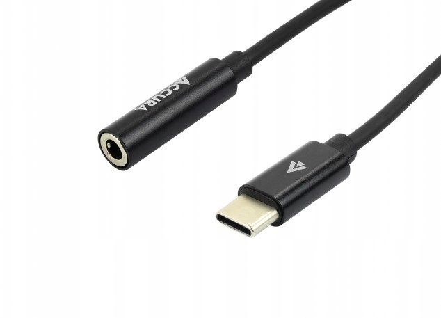 Adapter USB C në 3.5mm MiniJack Accura, 11cm, i zi