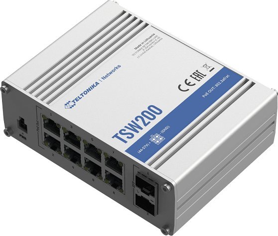 Switch Teltonika Ethernet Switch TSW200 10/100/1000 Mbps (RJ-45), Unmanaged, Desktop, Ethernet LAN (RJ-45), 8 porte