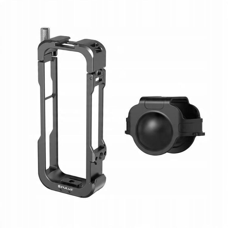 Kornizë mbajtëse Puluz PU981B për GoPro, 2x cold ISO, kapak silikoni për Insta360 X4, e zezë