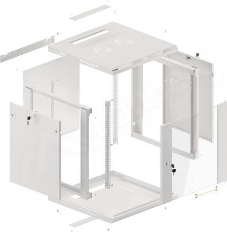 Kabinet për serverë Lanberg, 19" 12U, i bardhë
