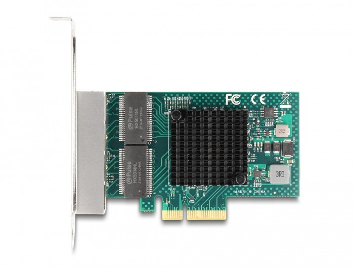 Kartë rrjeti Delock PCI Express X4, 4x RJ45 Gigabit LAN, gri