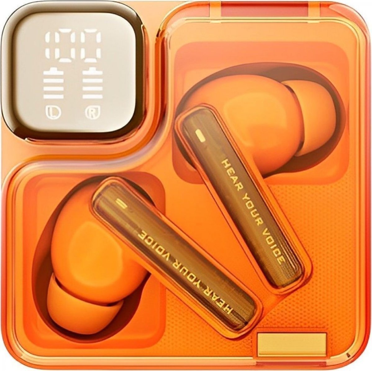 Kufje wireless QCY MeloBuds Neo T31, TWS, Bluetooth 5.3, portokalli