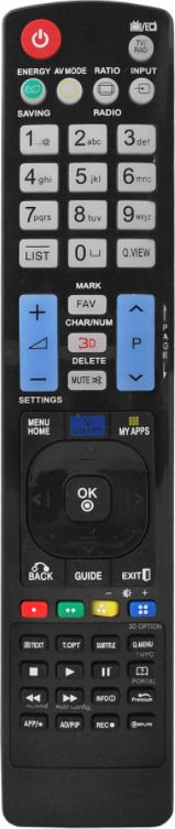 Pilot universal për TV LG 041, LCD LED 3D Smart, plastike cilësore, i zi