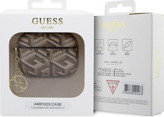 Mbulesë Guess GCube Charm Case për AirPods Pro 2, GUAP2PGCE4CW, kafe