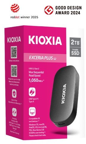 Пренослив SSD Kioxia Exceria Plus G2, 2TB, USB Type C 3.2 Gen 2, црн
