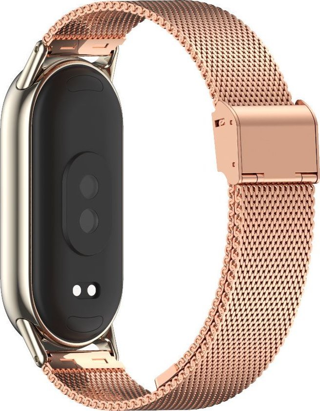 Rrip dore TechProtect Milanese për Xiaomi Smart Band 8 8 NFC, çelik inox, rregullueshëm, gold pink