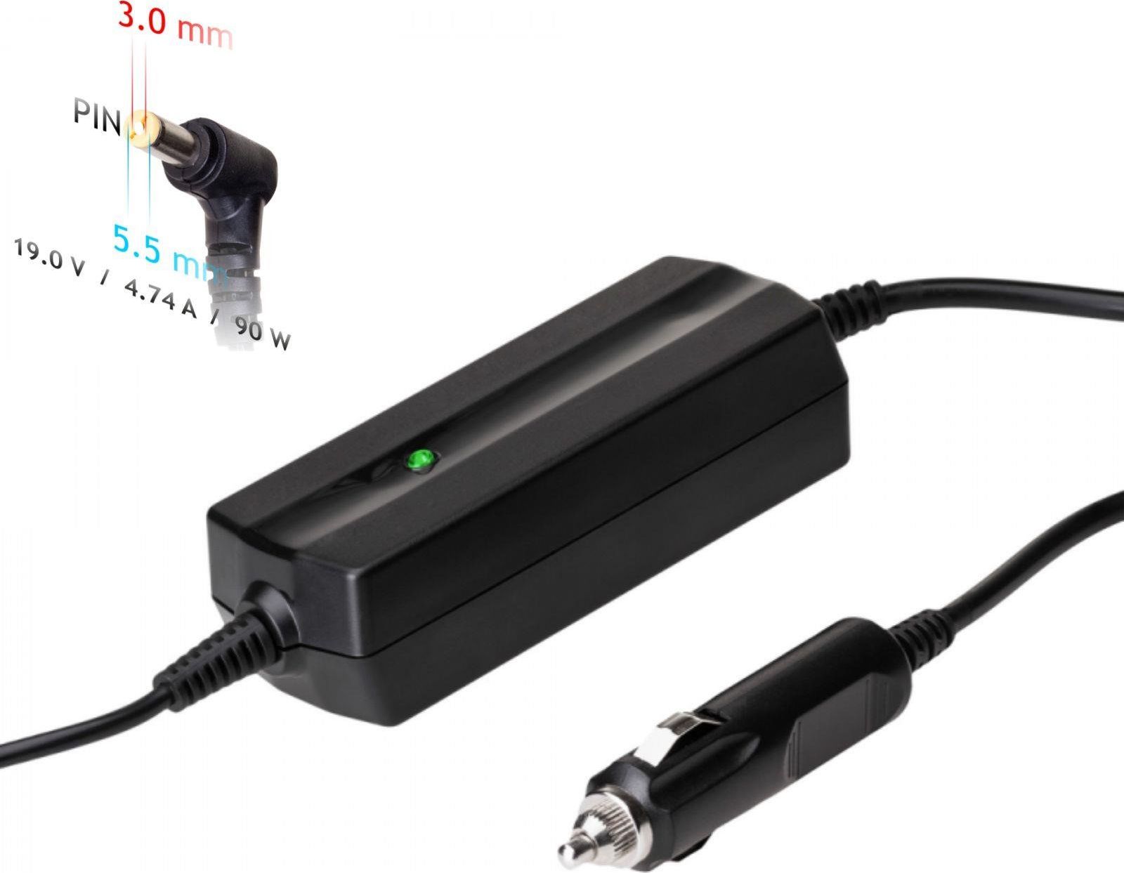 Adaptor karikues për laptop Akyga AK ND 37, 90W, 19V 4.74A, i zi