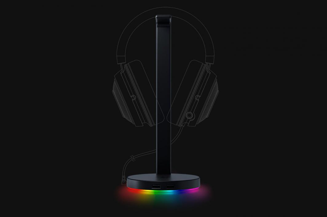 Mbajtëse për kufje Razer, RGB, metali, e zezë