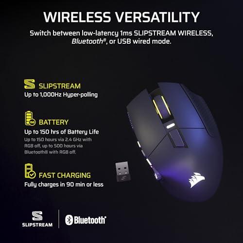 Mouse gaming CORSAIR Scimitar Elite Wireless SE, pa kabllo, 16 butona programueshëm, gri metalike e zezë