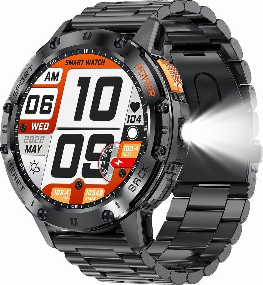 Smartwatch Gravity GT22 1, monitorim aktiviteti, njoftime telefoni, i zi