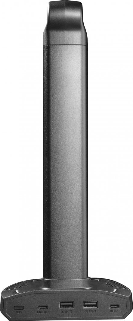 Mbajtëse për kufje Preyon Heron Beak RGB, karikues, USB Hub, e zezë