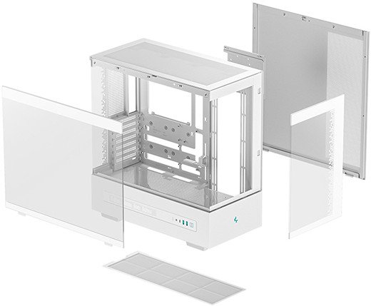 Kuti kompjuteri DeepCool CH690 Tower, ATX, ekran dixhital, e bardhë