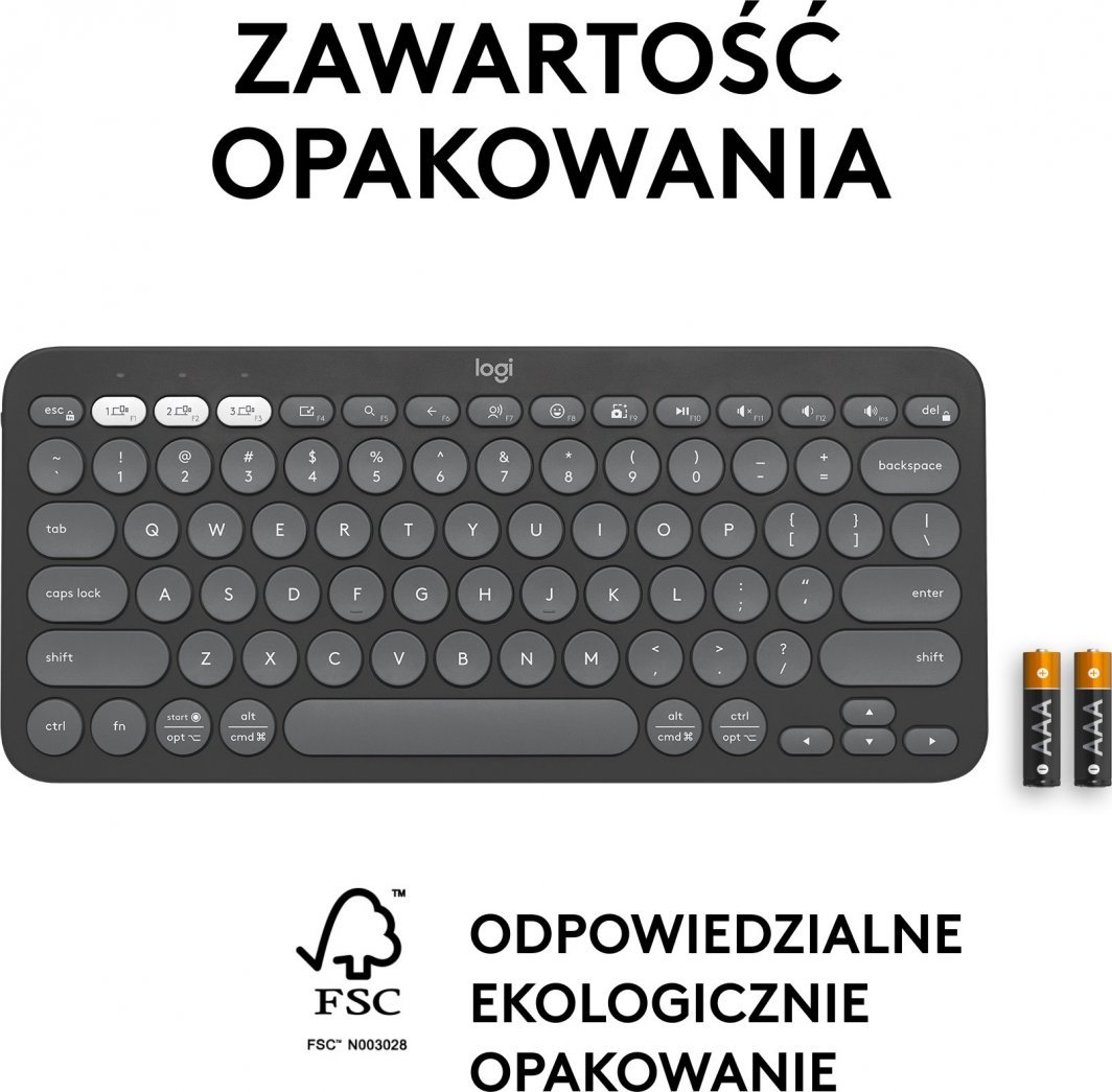 Tastierë Logitech Pebble, wireless, US INTL, grafit