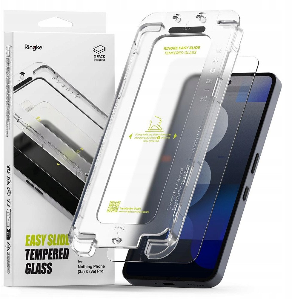 Xham mbrojtës Ringke Easy Slide për Nothing Phone 3A 3A Pro, 2 copë, transparent