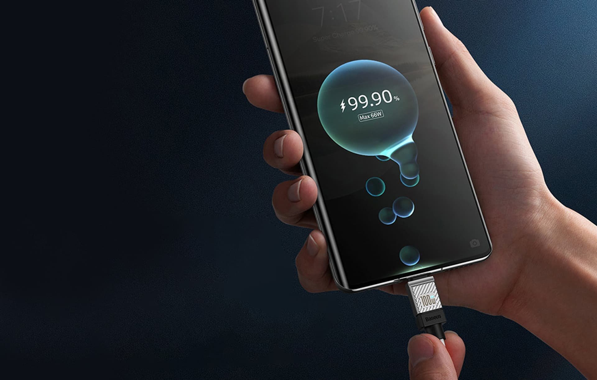 Kabllo karikues Baseus Power and Data, USB në USB Type C, 100W, 1m, e bardhë