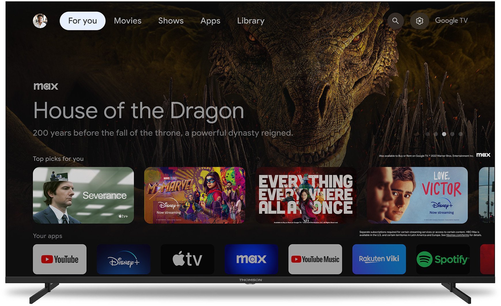 Телевизор Thomson 65UG4S14, 65\", 4K UHD, Google TV, црн