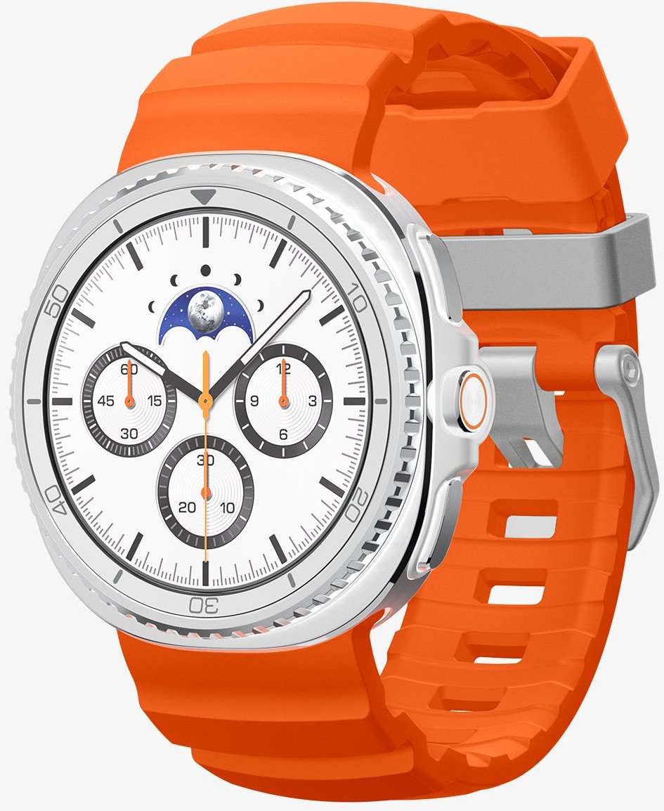 Ремен Spigen Silicone Band, за Samsung Galaxy Watch 8 46mm 44mm 40mm, силикон, портокалова