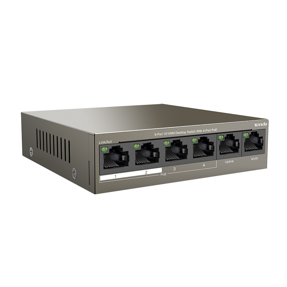 TENDA TEF1106P-4-63W 6-Port 10/100M Desktop Switch with 4-Port PoE
