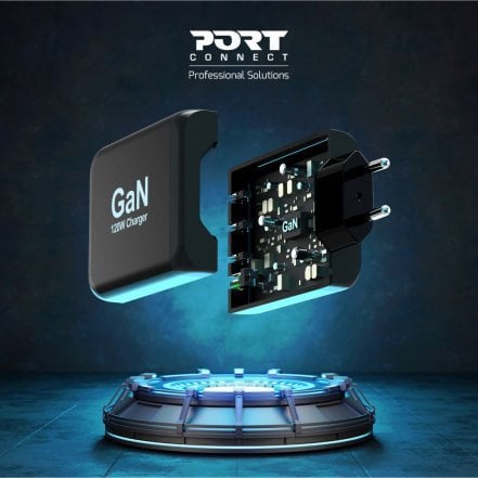 Karikues muri Port Designs 900107 EU, 120W GaN, USB C dhe USB A, i zi