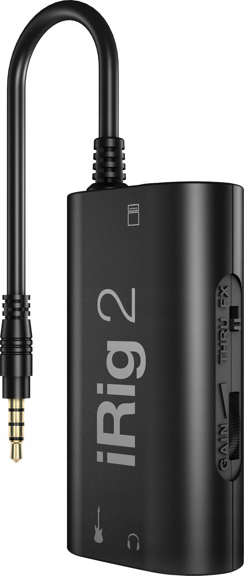 Interfejs kitarre IK Multimedia iRig 2, për iOS dhe Mac, portë 1/8" TRRS, i zi