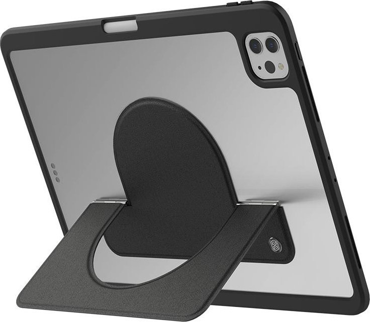 Stendë magnetike FlexWing për tablet, kënd i rregullueshëm, lëkurë, e zezë
