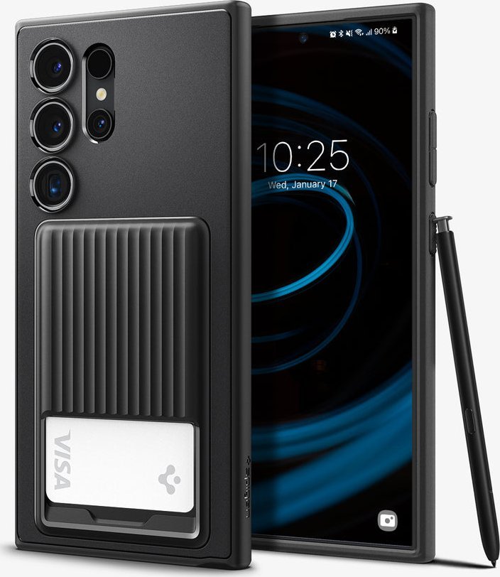 Mbulesë telefoni Spigen Liquid Slot për Samsung Galaxy S24 Ultra, xhep për kartelë, matte black