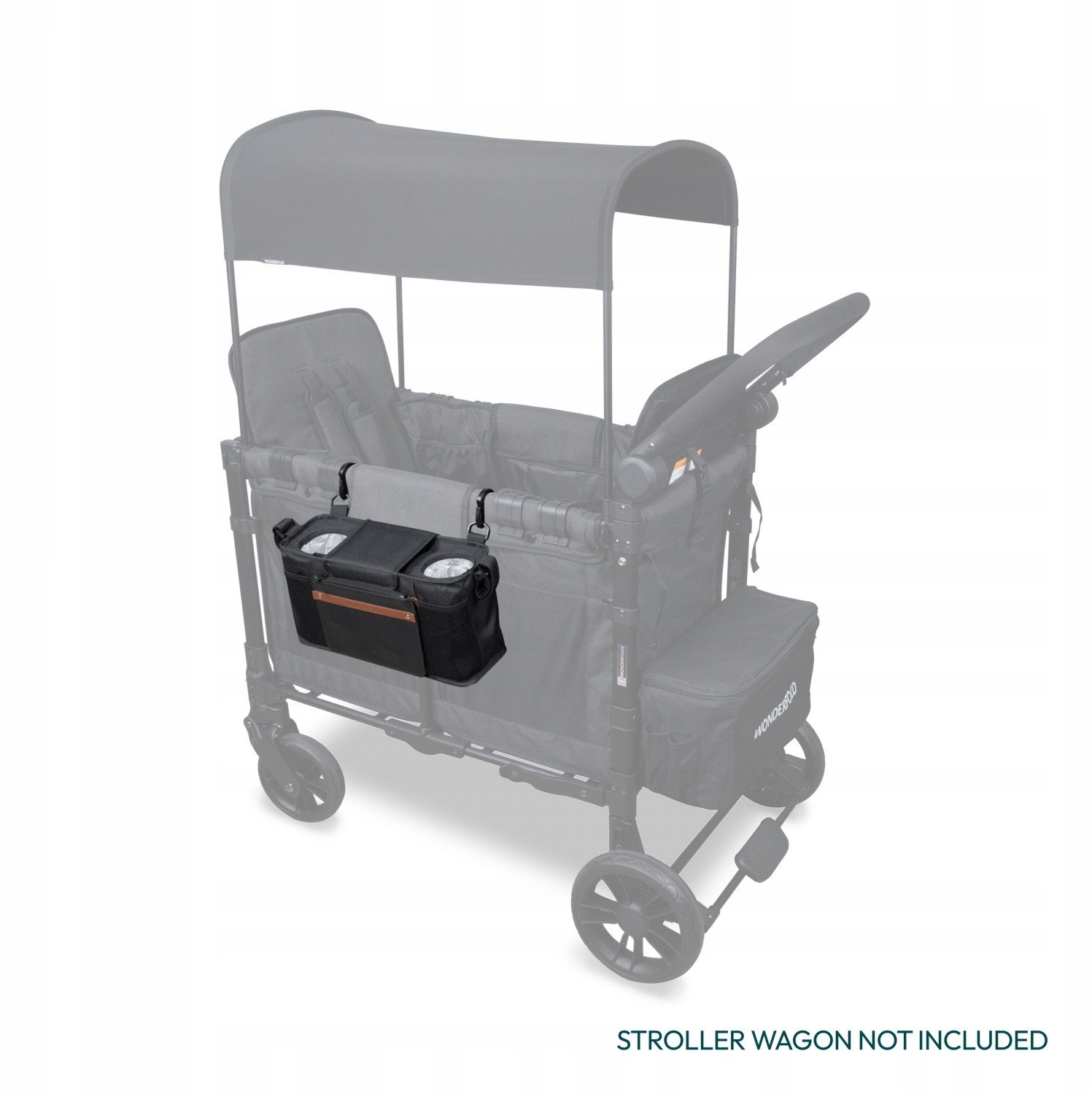 Organizues prindëror WonderFold Parent Console 2 Cup, 2 mbajtëse gotash, xhepa me mbyllje, i zi