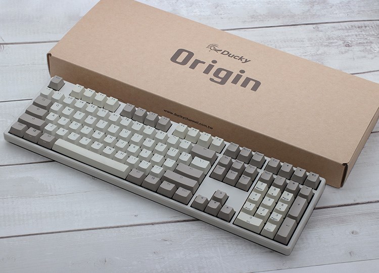 Tastierë lojërash Ducky Origin Vintage, Cherry MX-Speed-Silver, GER, e hirtë/bezhë