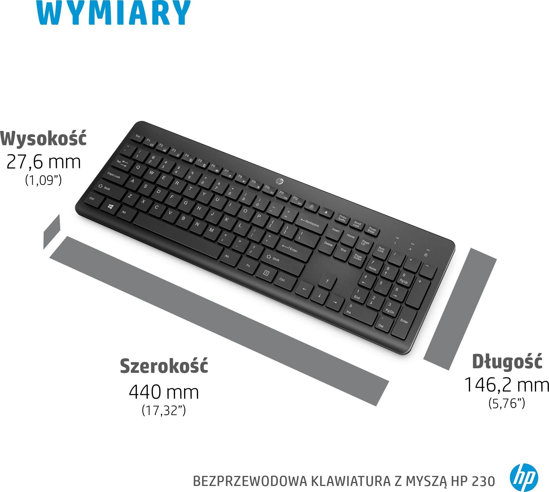 Set tastierë dhe maus HP 230, wireless 2.4 GHz, 1600 DPI, i bardhë