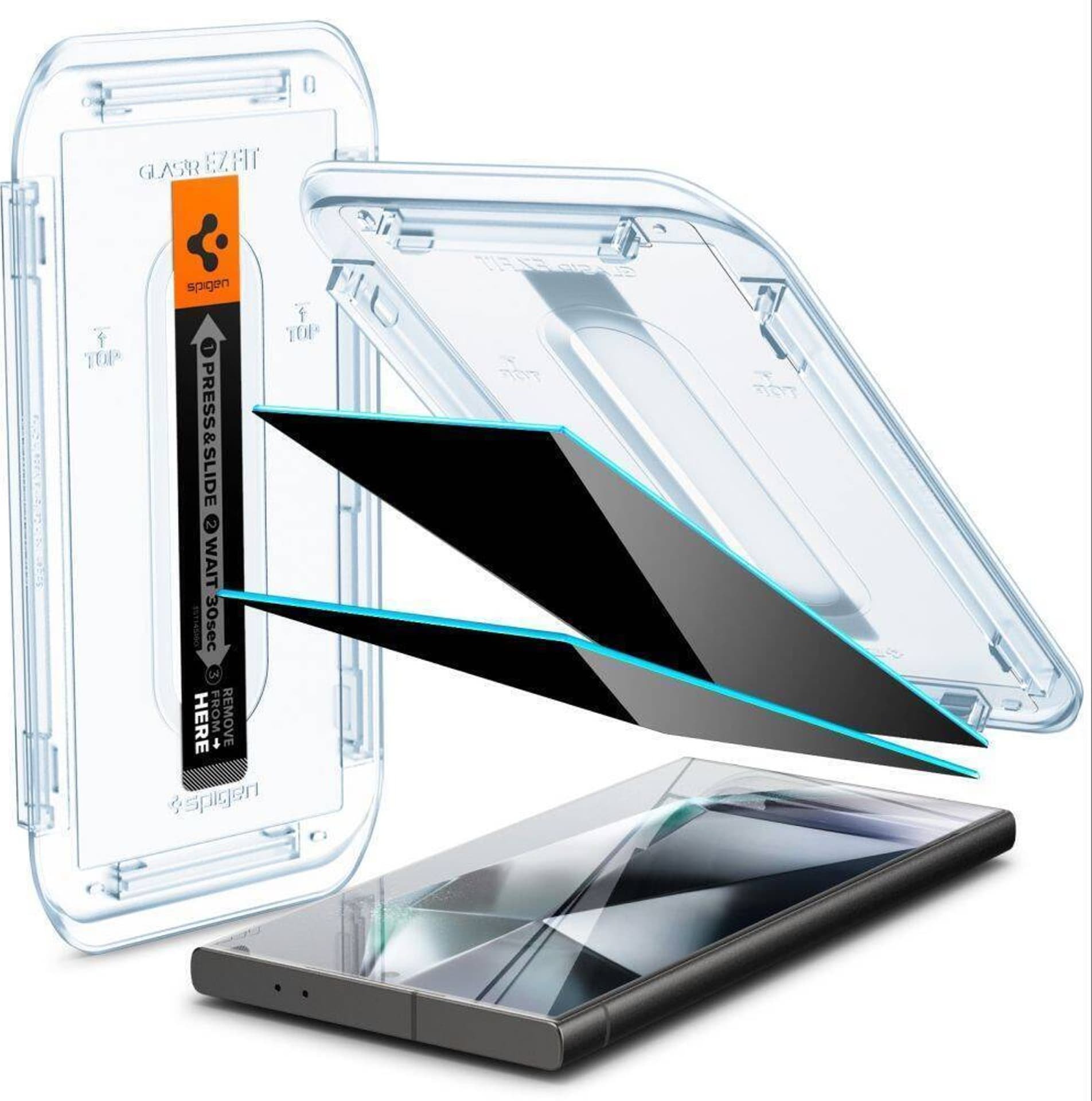 Mbrojtëse ekrani Spigen GlasTR EZ FIT Privacy për Galaxy S24 Ultra, xham i temperuar, 2 copë, transparent