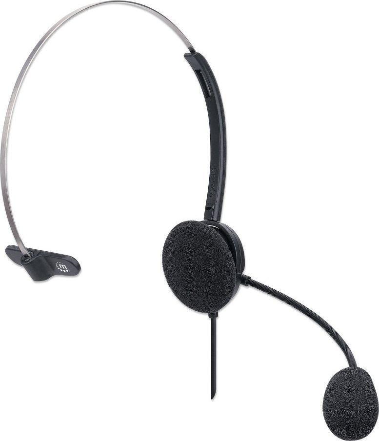 Kufje me mikrofon Manhattan, 20,000 Hz, 1.5 m, të zeza